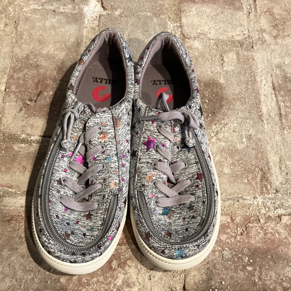 Billy Kids Girls Classic Lace Low Zipper Metallic Sneakers Gold Size 3